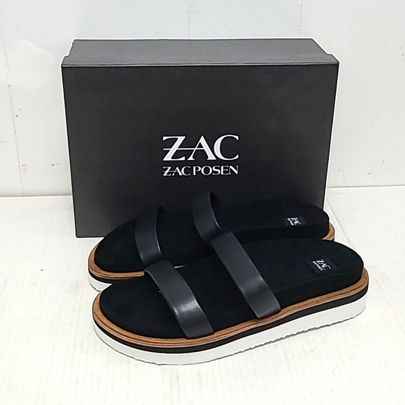Zac Posen Shoes - Zac Posen Shannon Black 2 Straps Slide Platform Sandals sz. 10 NWB
